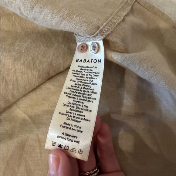 Aritzia (Babaton) Brown/Flax Linen blend Button-up Shirt - M - Never Worn - Picture 2 of 14